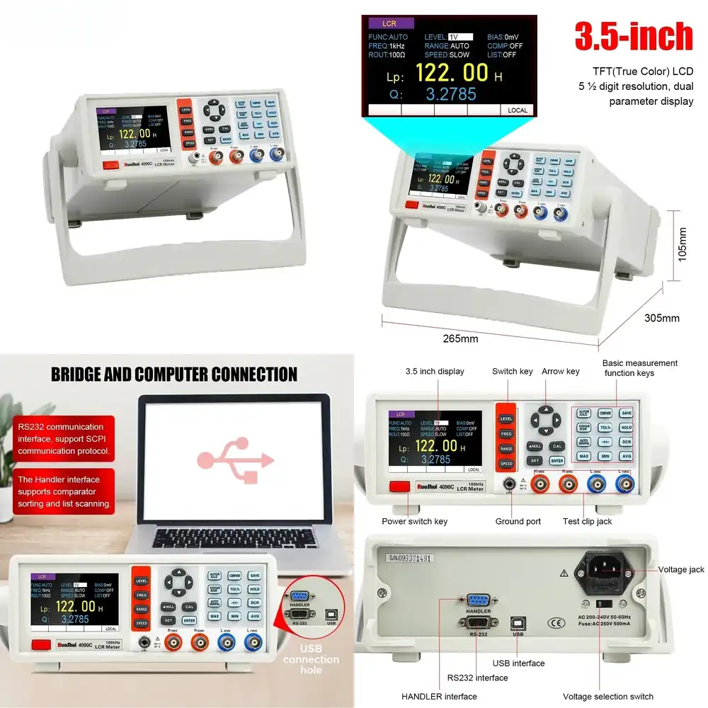 Test Instruments - 디지털 LCR 미터 데스크탑 커패시턴스 저항