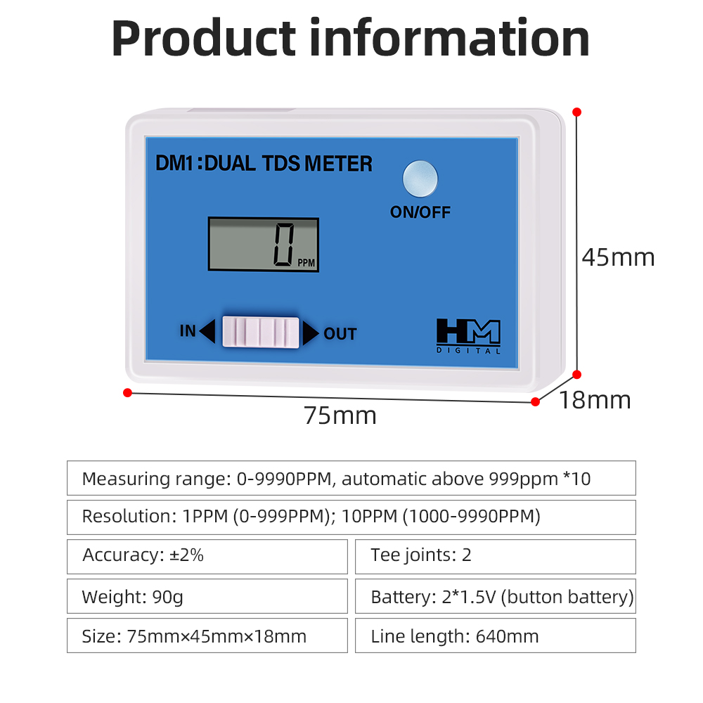 DM1 듀얼 TDS 수질 테스터, 듀얼 ec측정기 디지 - Ph Meter Digital Water Tester 리뷰 및 가격